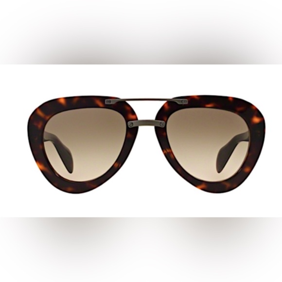 Prada SPR 28R 2AU3DO Oversized aviator Sunglasses - Picture 11 of 13